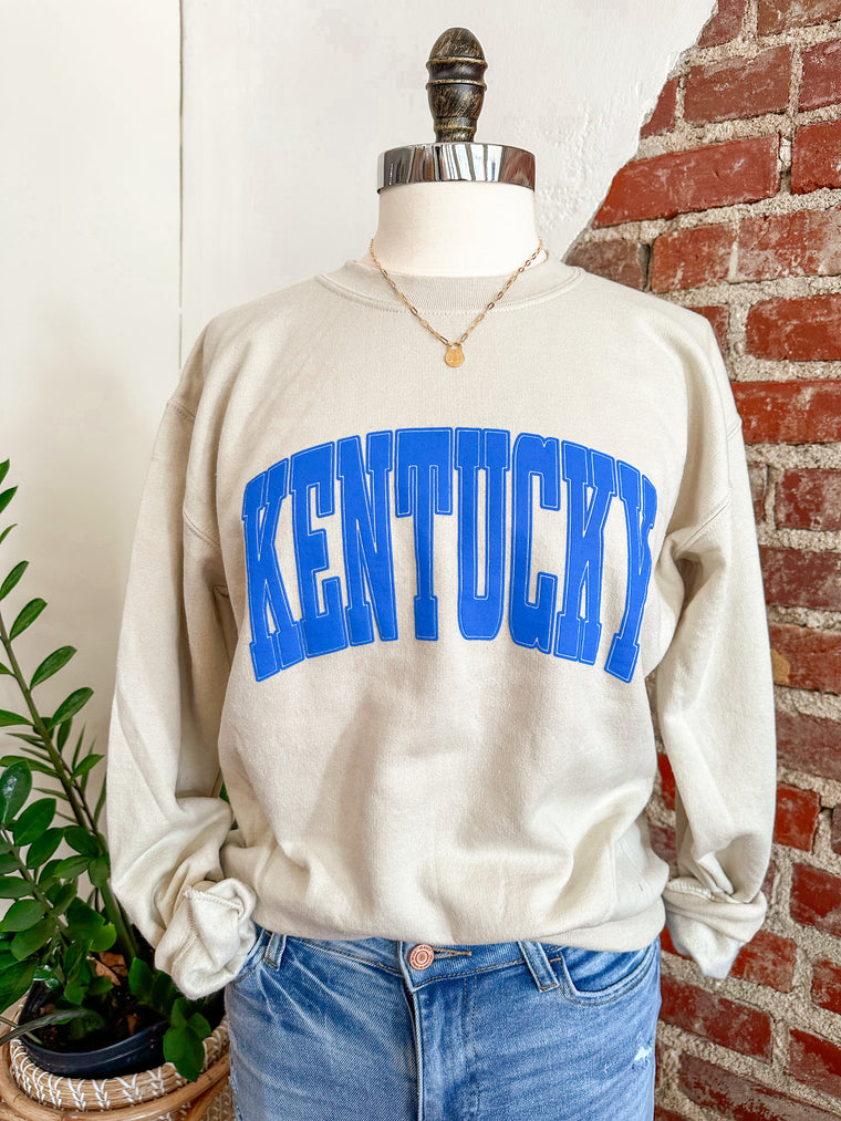 Vintage Varsity Kentucky Sweatshirt - Stone