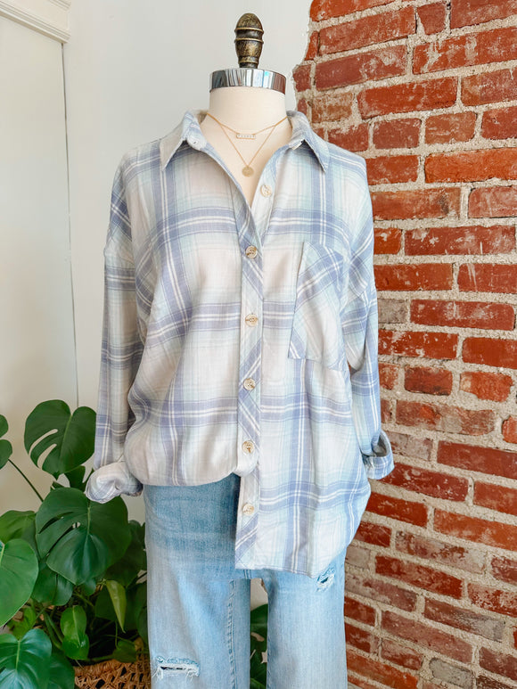Bailey Button Up Flannel Plaid Top-Top-Carolyn Jane's Jewelry