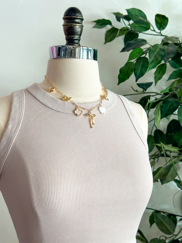 CJ Top Notch Basic Tank Top - Taupe-Tank top-Carolyn Jane's Jewelry