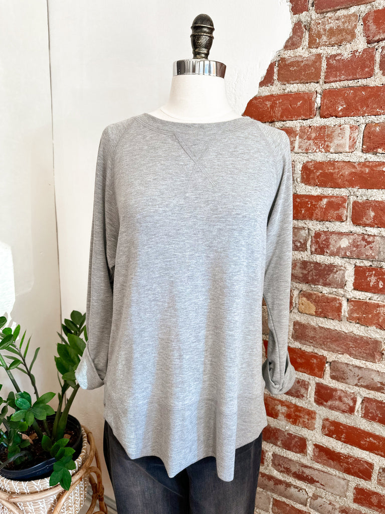 Charlie Light Weight Casual Top - Heather Grey-top-Carolyn Jane's Jewelry