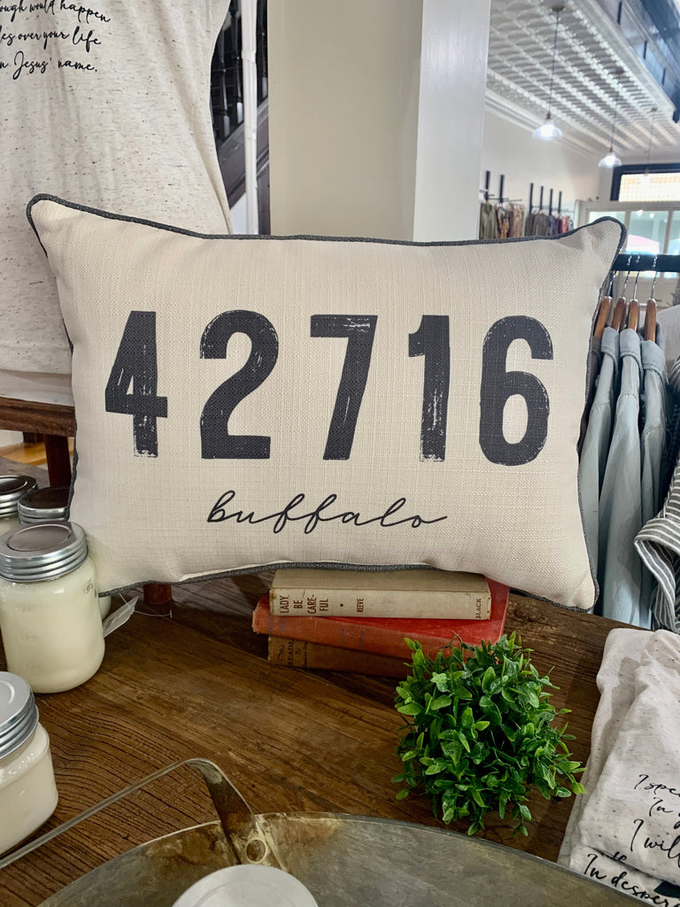 Custom Farm House Zip Code Pillows-Carolyn Jane's Jewelry