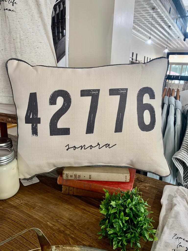 Custom Farm House Zip Code Pillows-Carolyn Jane's Jewelry