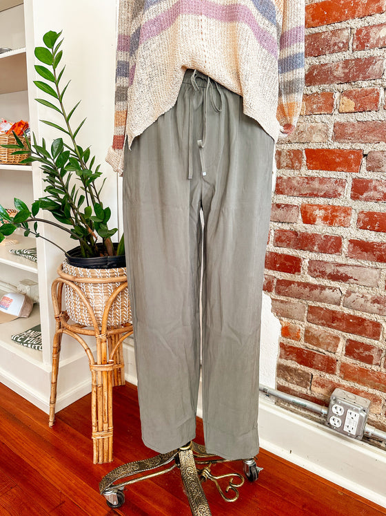 Everyday Comfort Cropped Pant with Elastic Waist - Pine-PANTS-Carolyn Jane's Jewelry