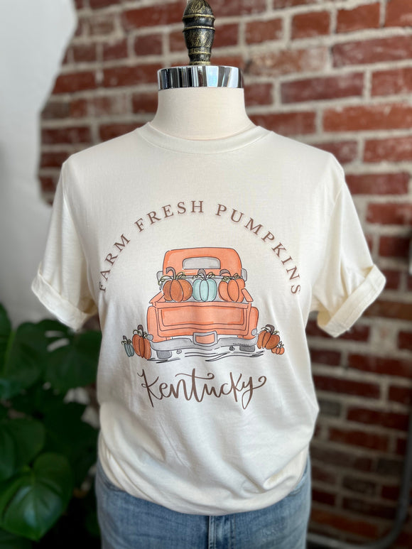 Farm Fresh Pumpkin T-Shirt - Cream-T-Shirt-Carolyn Jane's Jewelry