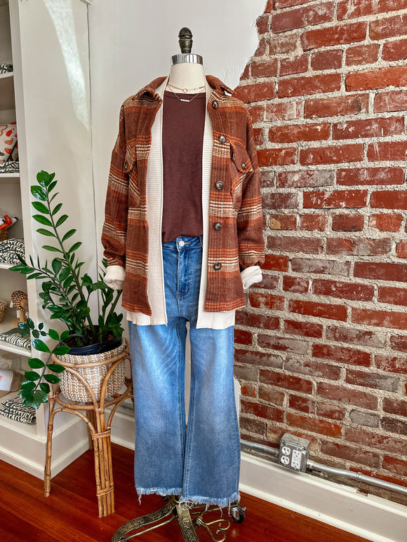 Fay Fall Vibes Plaid Jacket - Rust-Outerwear / Shacket-Carolyn Jane's Jewelry