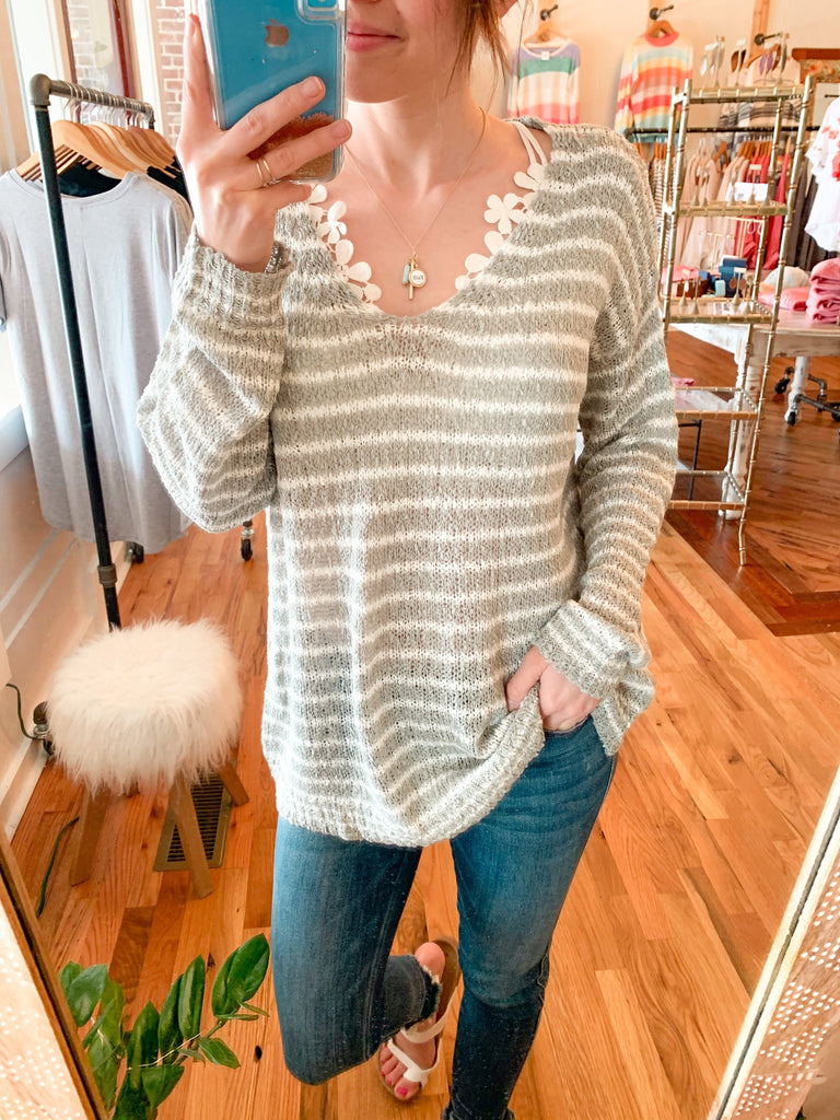 Feels Like Home Striped Spring Knit-Carolyn Jane's Jewelry