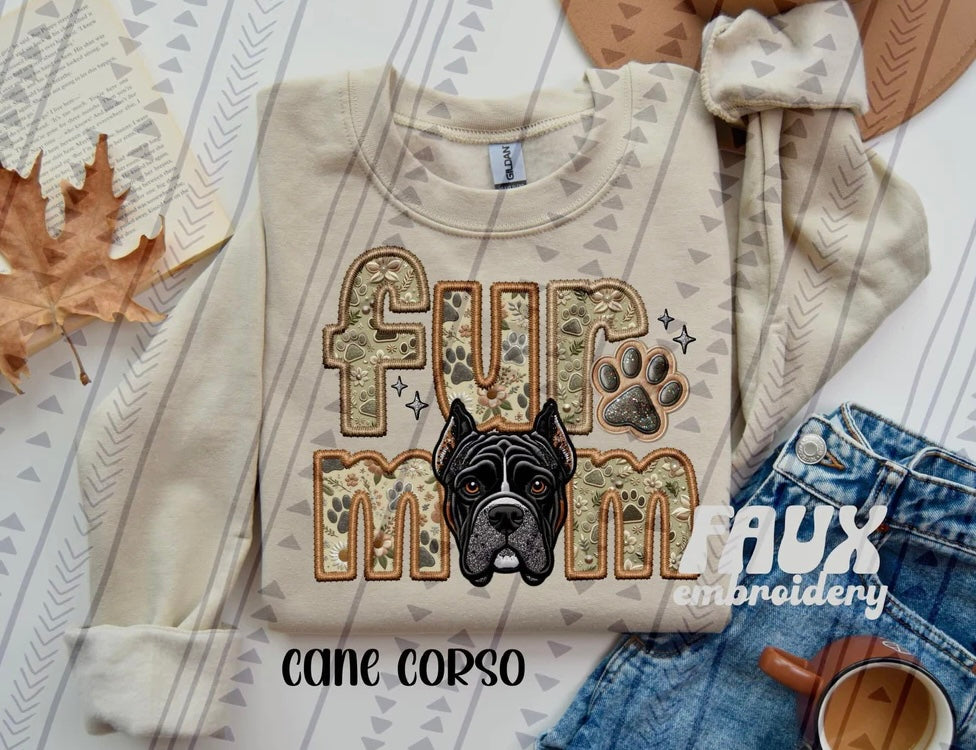 Fur Mom Black or Brown Cane Corso Dog Sweatshirt - Natural Stone-Sweatshirt-Carolyn Jane's Jewelry