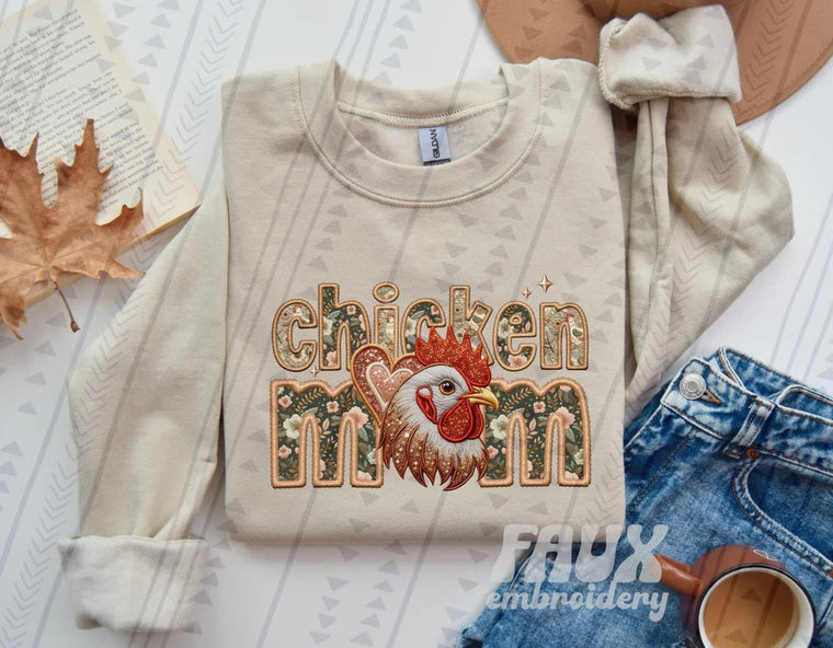 Fur Mom Chicken Sweatshirt - Natural Stone-Sweatshirt-Carolyn Jane's Jewelry
