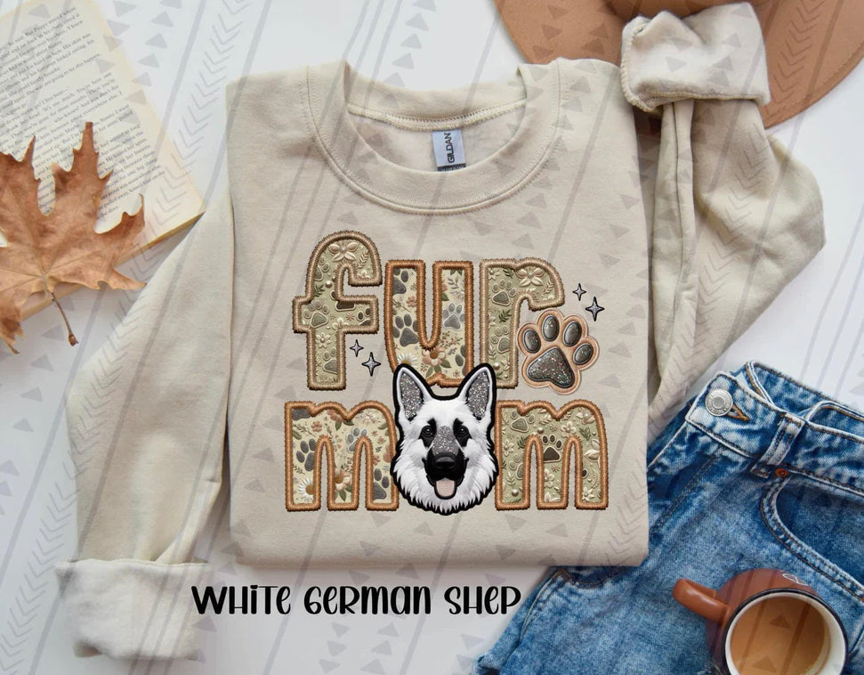 Fur Mom German Shepherd Dog Sweatshirt - Natural Stone-Sweatshirt-Carolyn Jane's Jewelry