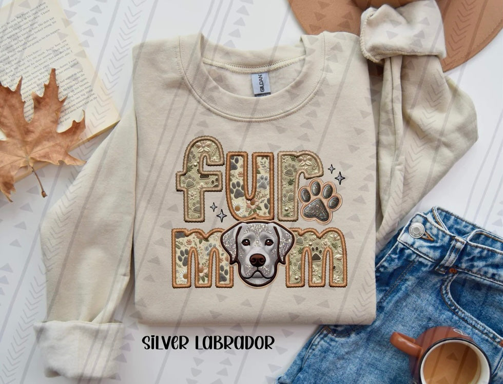 Fur Mom Lab Sweatshirt - Natural Stone-Sweatshirt-Carolyn Jane's Jewelry