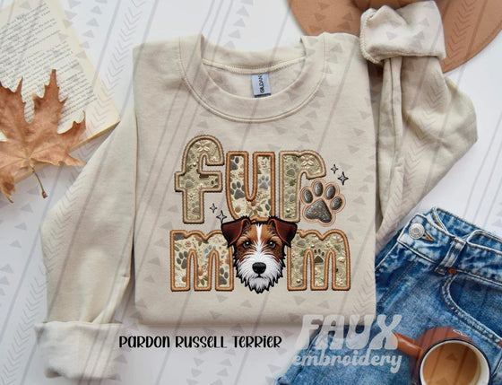 Fur Mom Pardon Russell Terrior Dog Sweatshirt - Natural Stone-Sweatshirt-Carolyn Jane's Jewelry