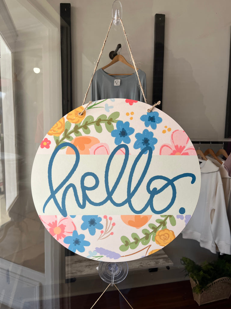 Hello Doodles Spring Door Hanger Sign-Door hanger-Carolyn Jane's Jewelry