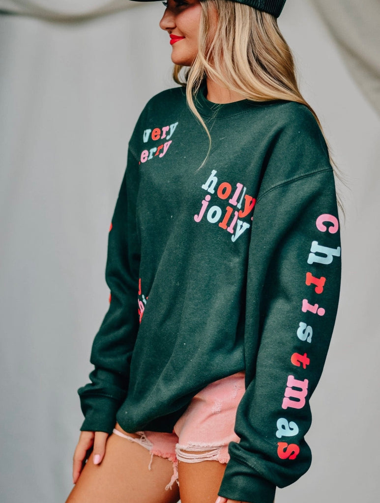 Holly Merry Everything Forrest Sweatshirt-sweatshirt-Carolyn Jane's Jewelry