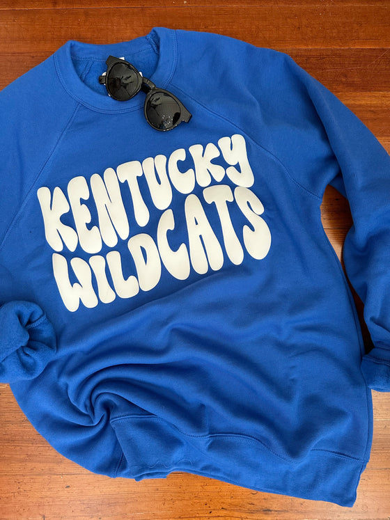 Kentucky Wildcats Puff Letters Sweatshirt - Royal-Sweatshirt-Carolyn Jane's Jewelry