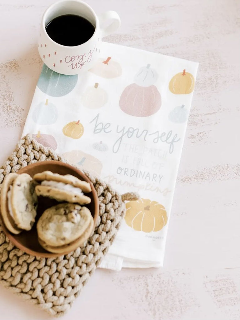 Be Yourself Pumpkin Tea Towel-tea towel-Carolyn Jane's Jewelry