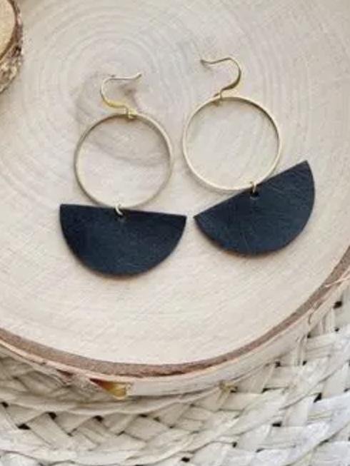 Canyon Hoops in Vintage Coal-Carolyn Jane's Jewelry