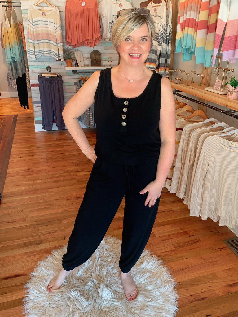 Everyday Button Jumpsuit-Carolyn Jane's Jewelry