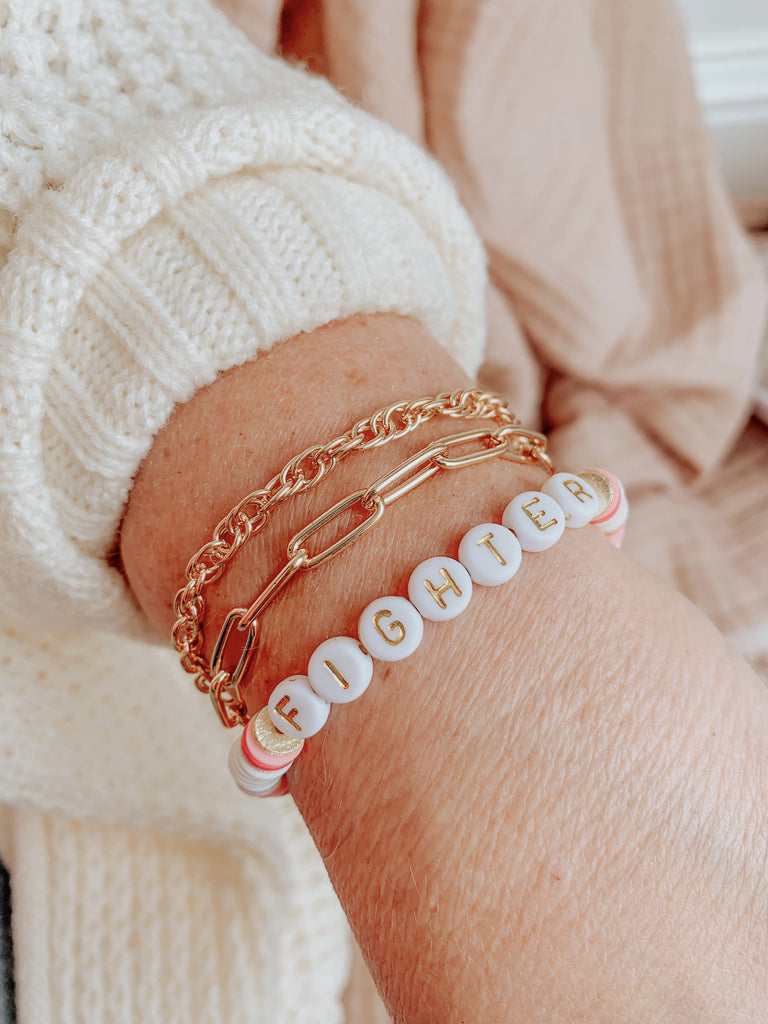 Fighter Breast Cancer Bracelet-Carolyn Jane's Jewelry