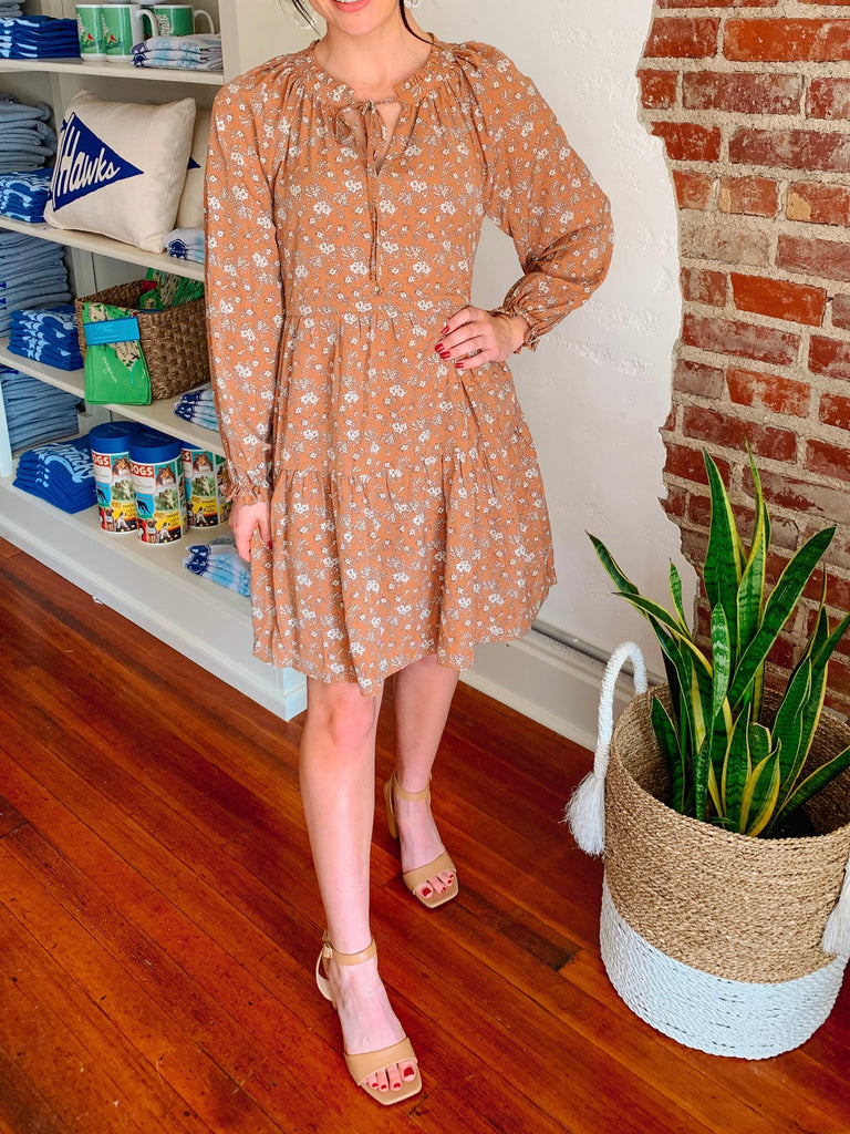 Fiona Floral Dress in Clay-Dresses-Carolyn Jane's Jewelry