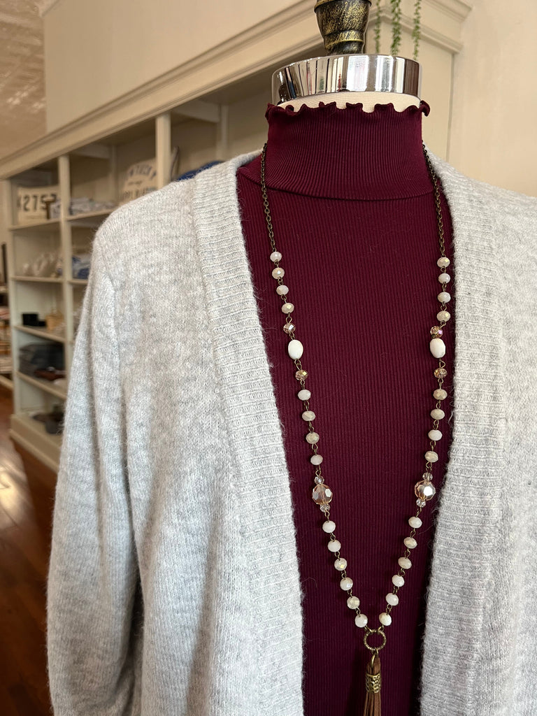 Heather Grey Cardigan Sweater-Cardigan-Carolyn Jane's Jewelry