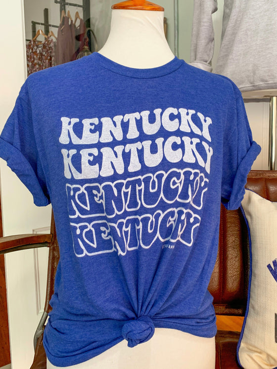 Kentucky Bubble Letter Tee - Blue-T-Shirt-Carolyn Jane's Jewelry