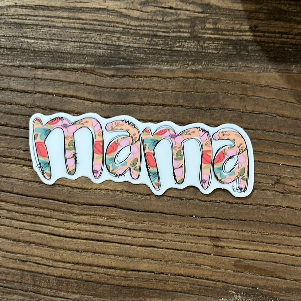 Mama Floral Sticker-Vinyl Sticker-Carolyn Jane's Jewelry