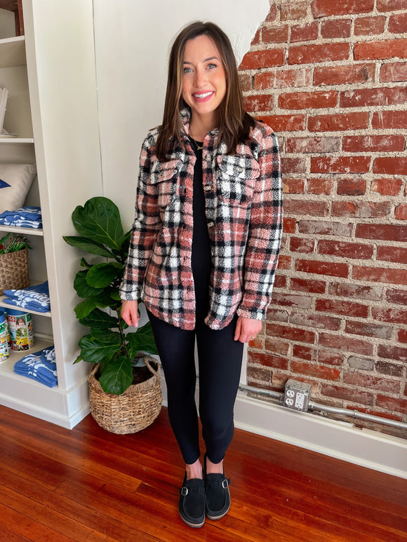 My Comfy Plaid Shacket in Pink-Carolyn Jane's Jewelry