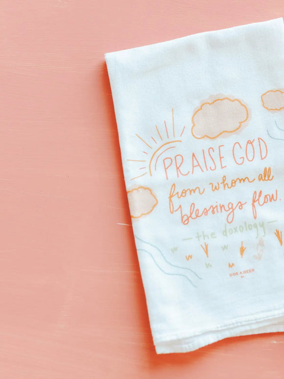 Praise God From Whom All Doxology Flour Sack Towel-Carolyn Jane's Jewelry