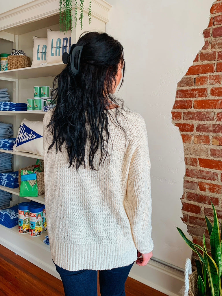 The Classic Ivory Knit Sweater-Top-Carolyn Jane's Jewelry