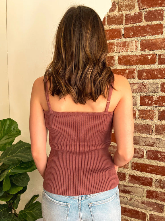 The Cora Knit Tank in Marsala-Top-Carolyn Jane's Jewelry