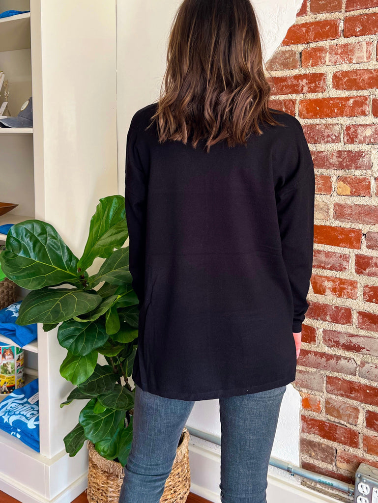 The Gilmore V-Neck Knit Top in Black-Top-Carolyn Jane's Jewelry