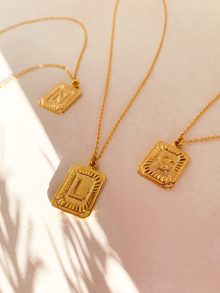 The Vintage Initial Monogram Necklace - Gold-Necklace-Carolyn Jane's Jewelry