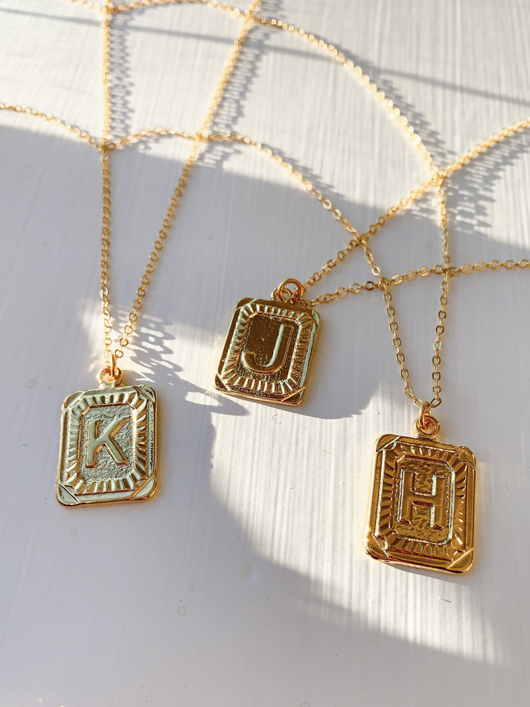 The Vintage Initial Monogram Necklace - Gold-Necklace-Carolyn Jane's Jewelry